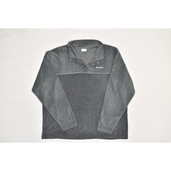 Columbia Pullover Mens 3XL Gray Fleece Snap Front Outdoor Hiking Sweater Jacket - Picture 2 of 8